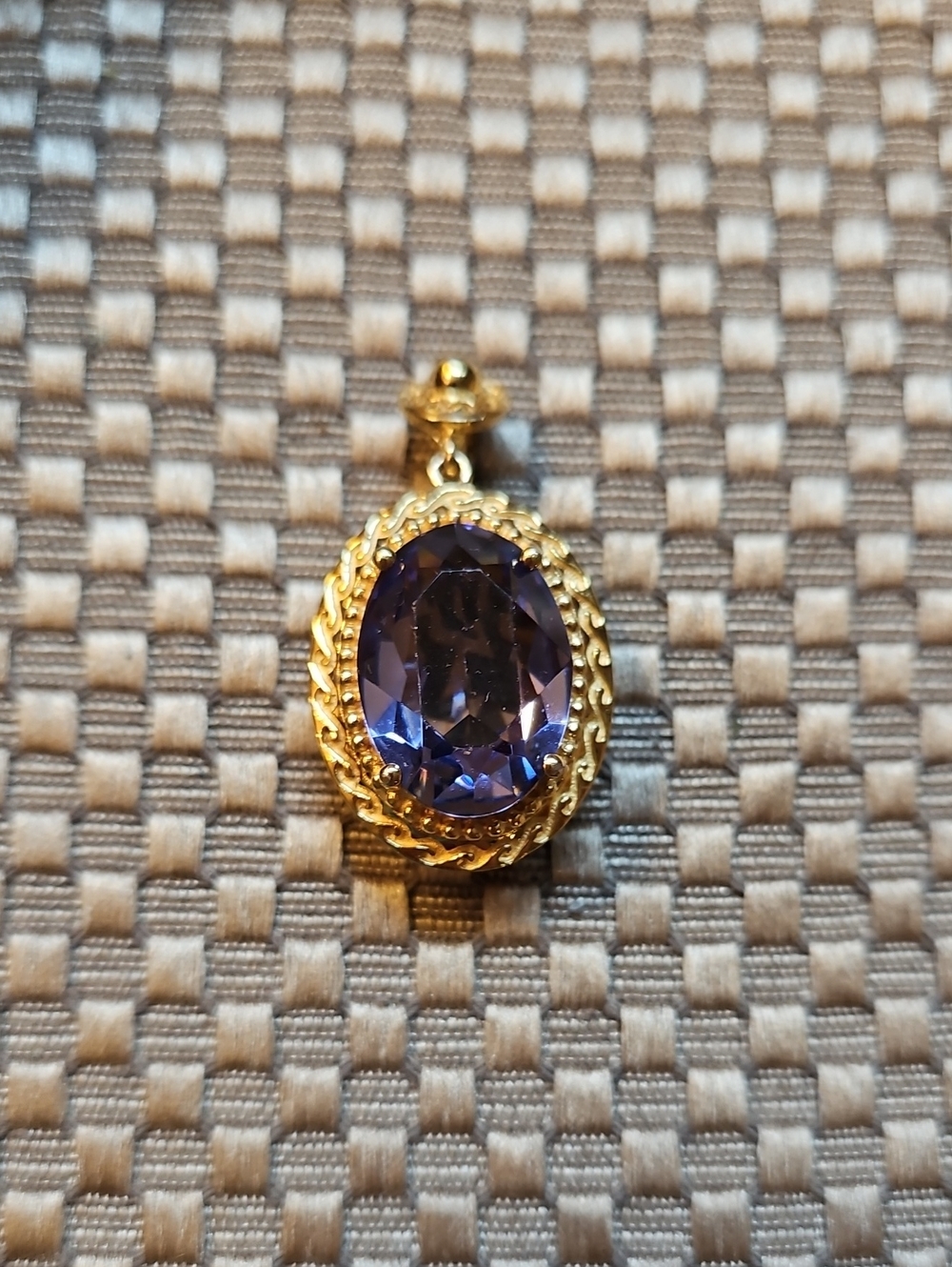 Simply Vera Gold Plated Tanzanite Pendant Simulated Stone Large Stunning